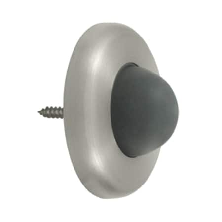 Patioplus 2.5 in. Diameter Wall Mount Convex Flush Bumper, Satin Nickel - Steel PA696648